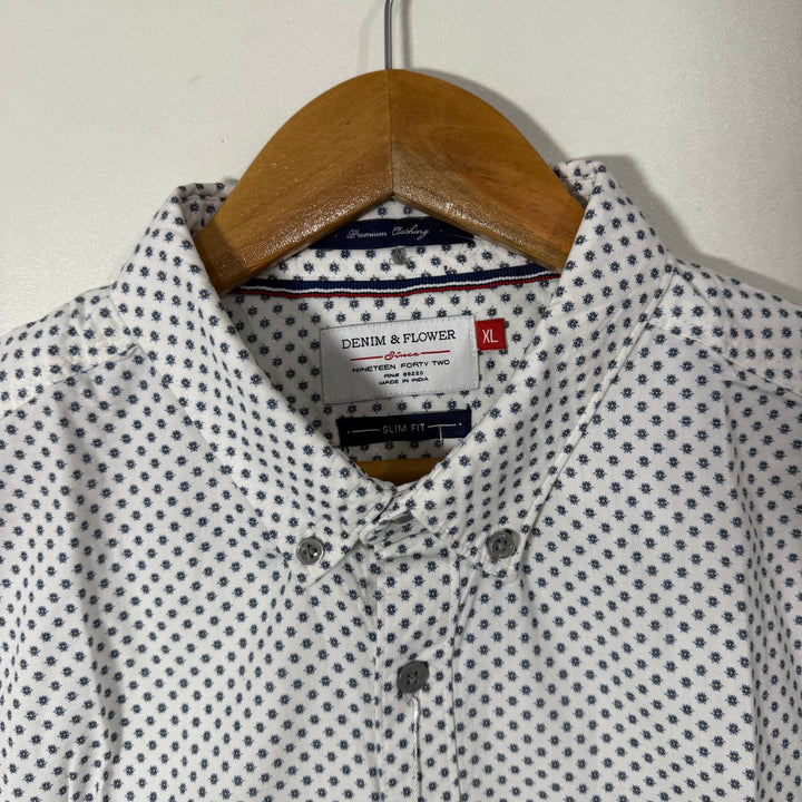 DENIM & FLOWER HALF SLEEVES COTTON SHIRT BRAND NEW