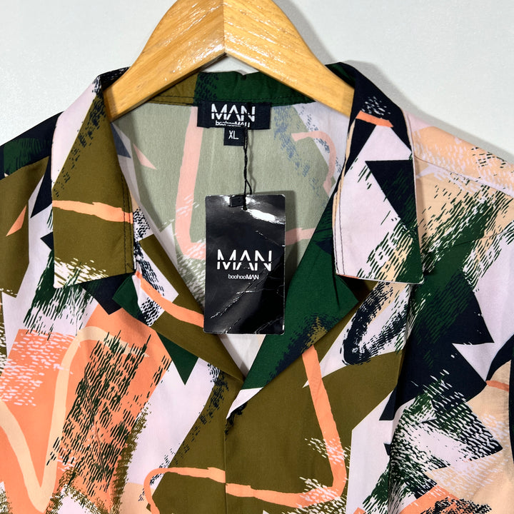 BOOHOOMAN SAFARI COLLAR HALF SLEEVES SHIRT BRAND NEW