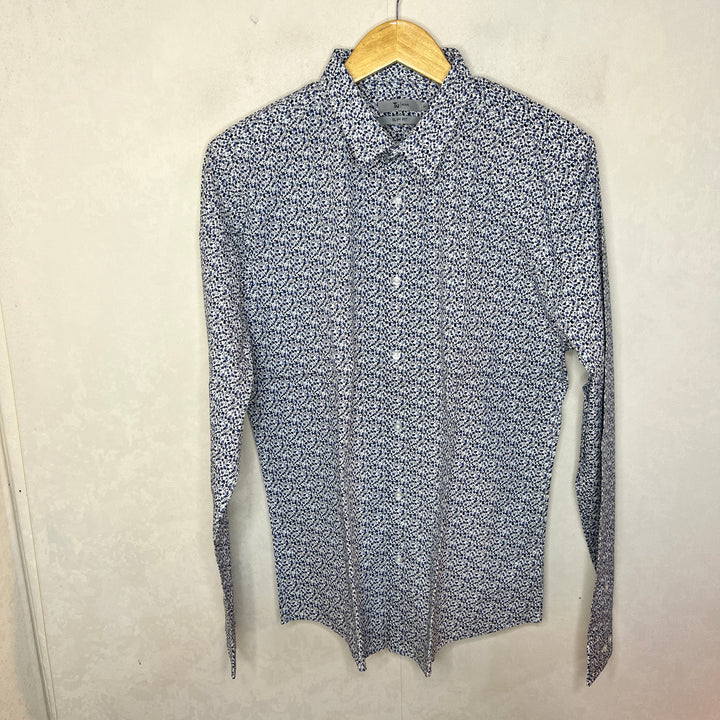 TU MAN SLIM PRINTED CASUAL COTTON SHIRT