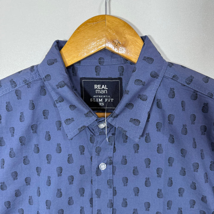 REAL MAN SLIM FIT HALF SLEEVES COTTON SHIRT