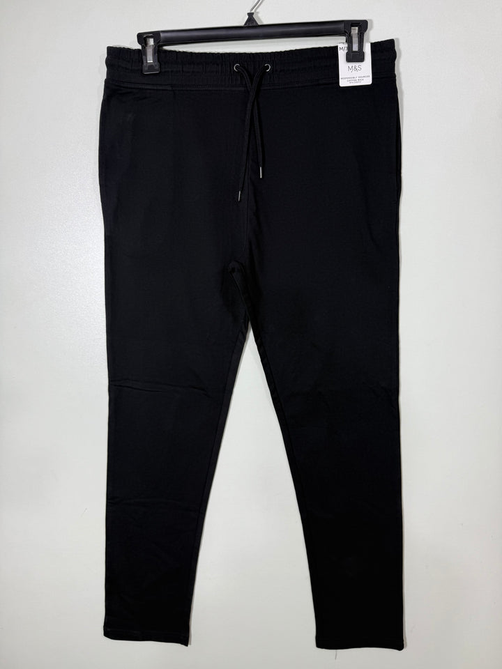 MARKS & SPENCER STRAIGHT FIT FLEECE TROUSER BRAND NEW BLACK COLOUR