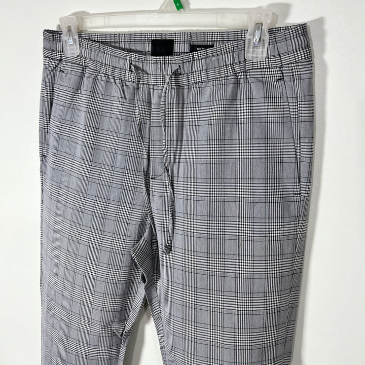 H&M SLIM FIT CHECKERED JOGGER PANT WITH STRETCH