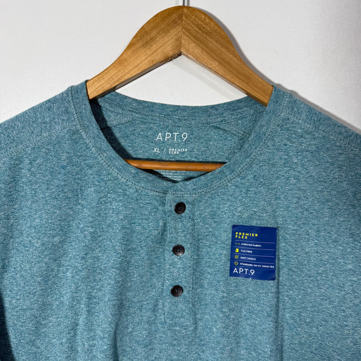 APT.9 HENLEY COLLAR COTTON TSHIRT BRAND NEW