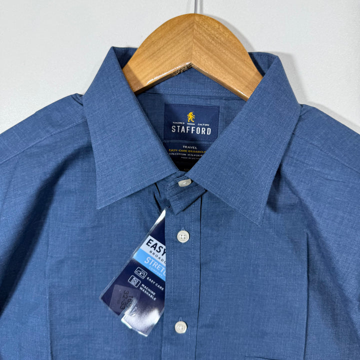 STAFFORD FITTED TRAVEL COTTON FORMAL SHIRT BRAND NEW WITH STRETCH