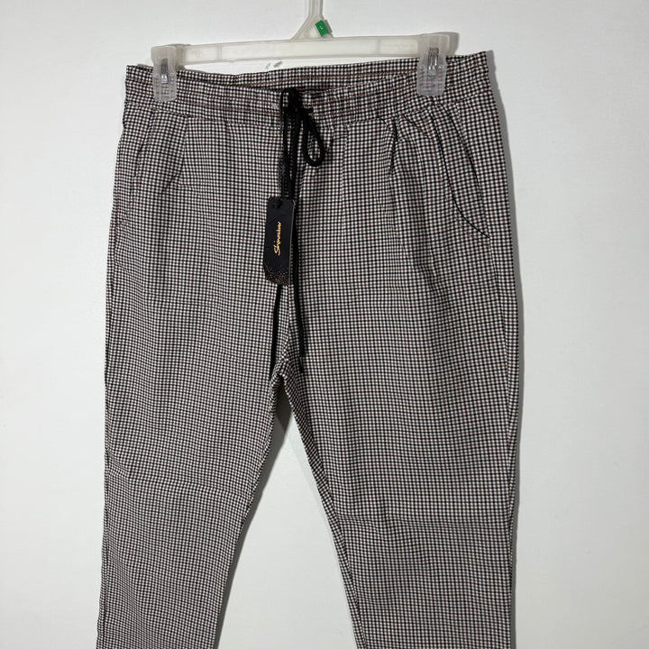 SHINE STAR SKINNY FIT CHECKERED JOGGER PANT WITH STRETCH