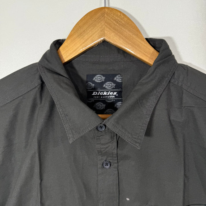DICKIES HALF SLEEVES OXFORD COTTON SHIRT DARK GREEN COLOUR