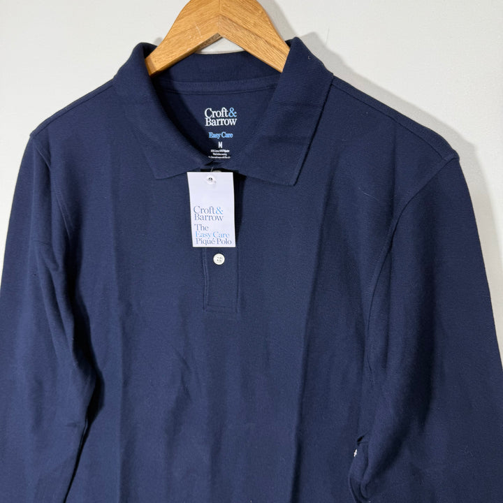 CROFT & BARROW EASY CARE LONG SLEEVES COTTON POLO TSHIRT BRAND NEW