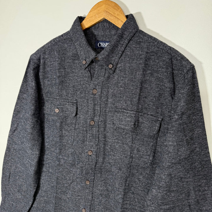 CHAPS BUTTON DOWN DOUBLE POCKETS FLANNEL COTTON SHIRT