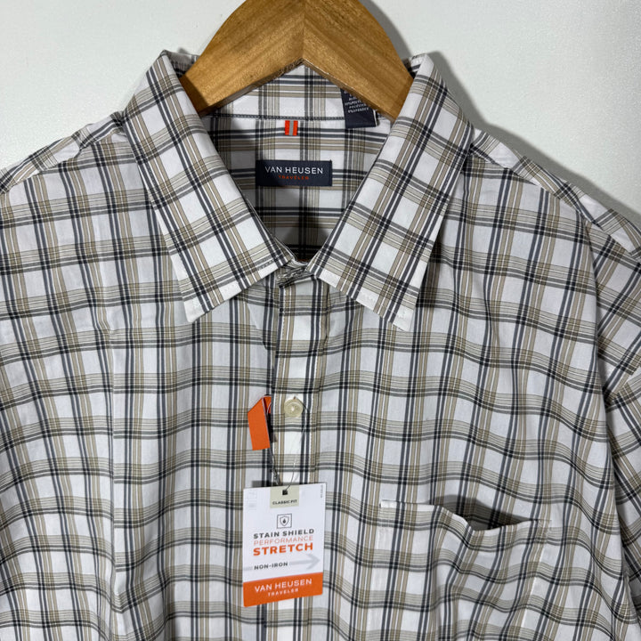 VAN HEUSEN COTTON CHECKERED SHIRT BRAND NEW WITH STRETCH