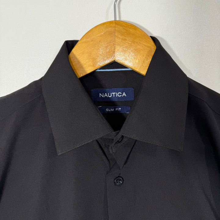 NAUTICA SLIM FIT PERFORMANCE SHIRT BLACK COLOUR