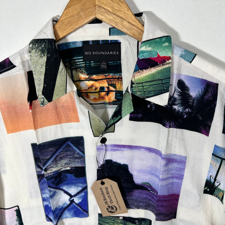 NO BOUNDARIES SAFARI COLLAR HALF SLEEVES HAWAI SHIRT