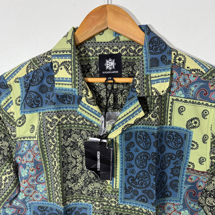 BLEECKER & MERCER SAFARI COLLAR HALF SLEEVES HAWAI SHIRT BRAND NEW