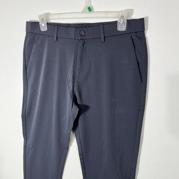 PLAID & PLAIN SLIM FIT PERFORMANCE PANT WITH STRETCH GREY COLOUR