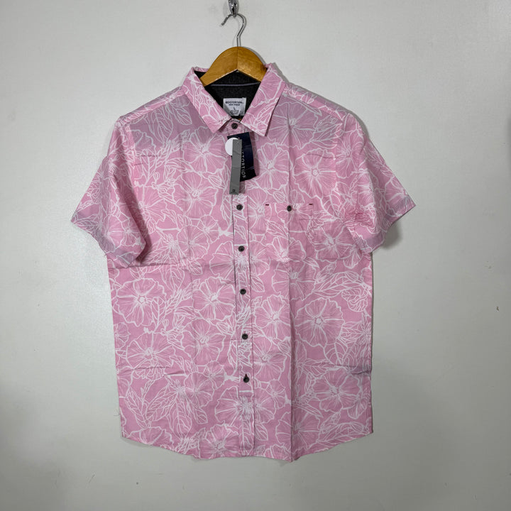 DISTORTION HALF SLEEVES COTTON SHIRT BRAND NEW