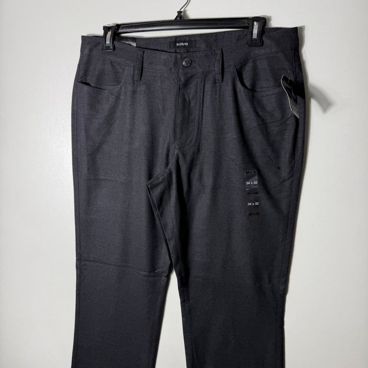 ALFANI FLAT FRONT JEANS CUT POLYESTER PANT BRAND NEW GREY COLOUR WITHOUT STRETCH GREY COLOUR
