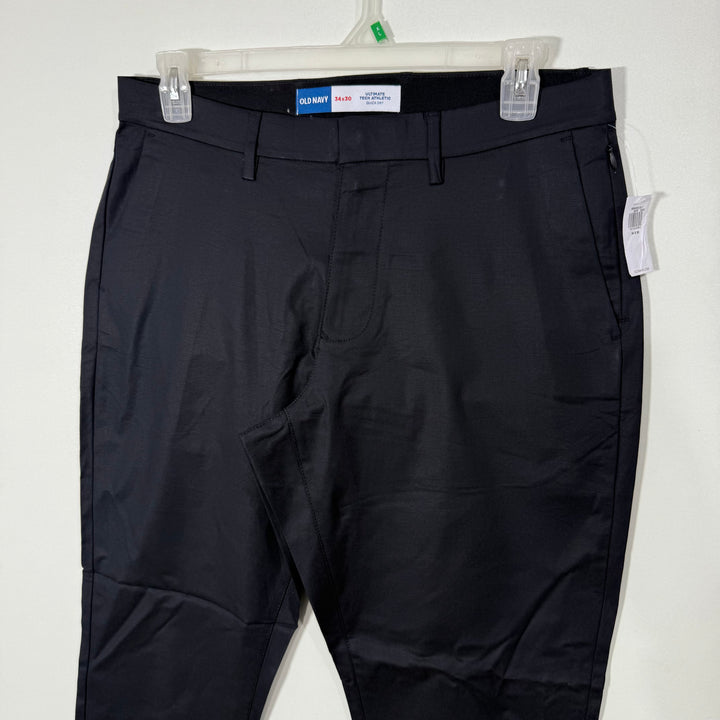 OLD NAVY SLIM FIT ULTIMATE TECH ATHLETIC QUICK DRY PERFORMANCE COTTON PANT BRAND NEW WITH STRETCH BLACK COLOUR