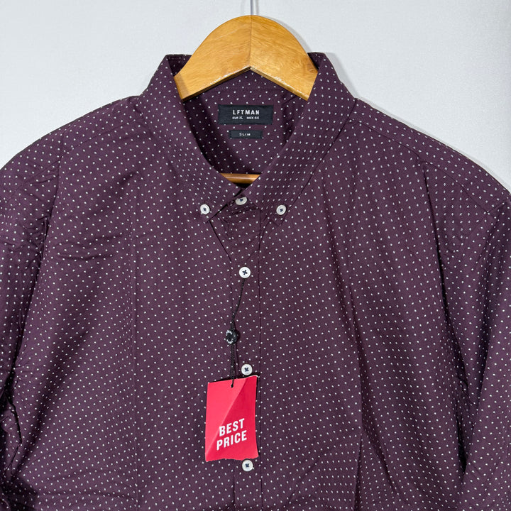 LFTMAN SLIM FIT BUTTON DOWN CASUAL COTTON SHIRT BRAND NEW