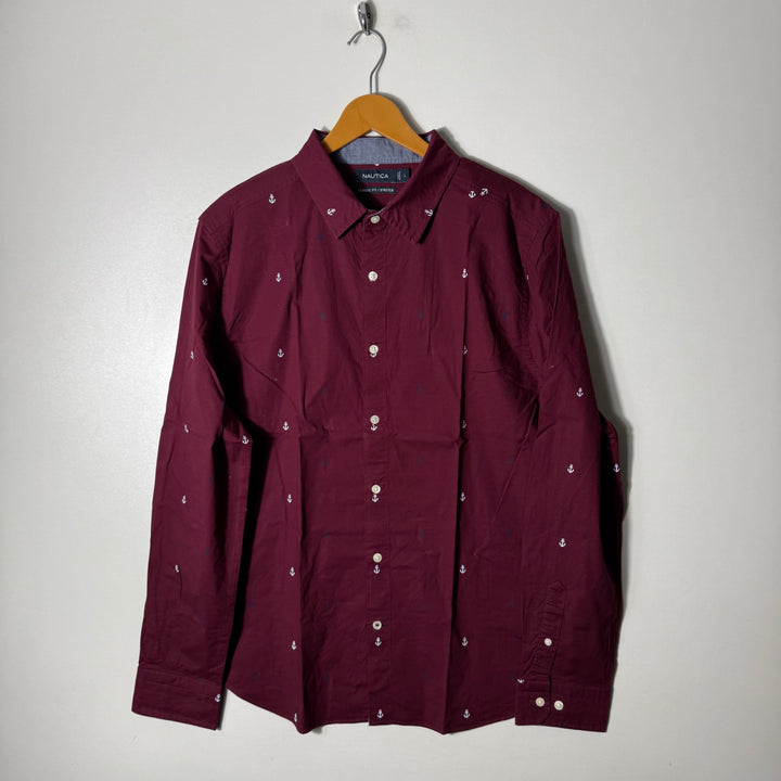 NAUTICA CLASSIC FIT PRINTED CASUAL COTTON SHIRT