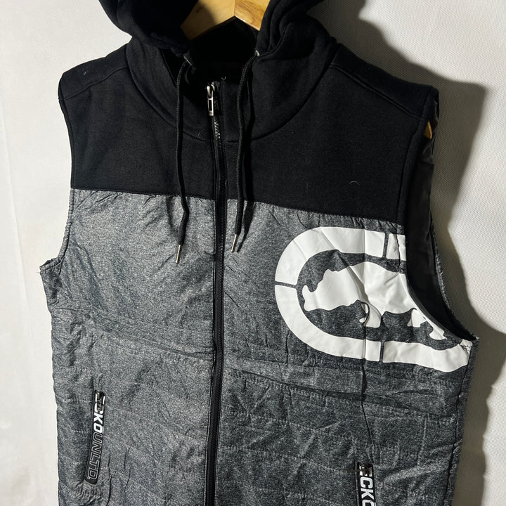 ECKO UNTLD PUFFER SLEEVES LESS JACKET WITH HOOD