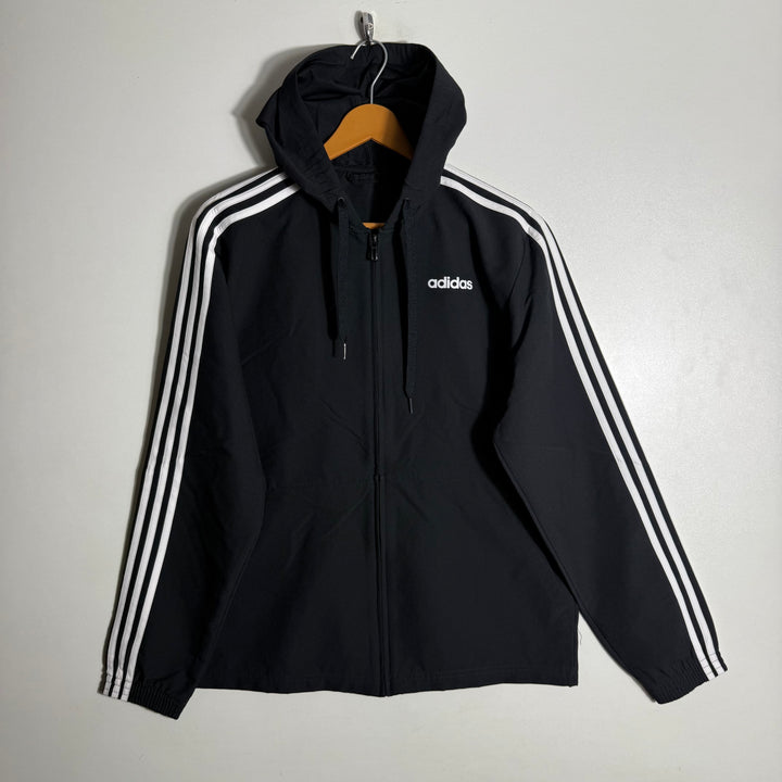 ADIDAS PARACHUTE JACKET WITH HOOD BLACK COLOUR