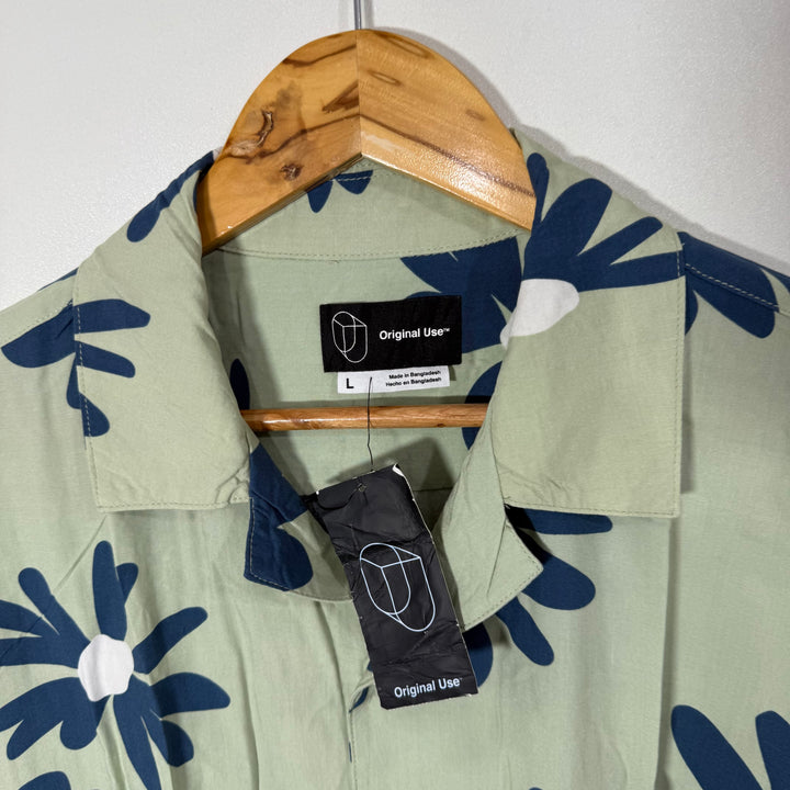 ORIGINAL USE SAFARI COLLAR PRINTED HALF SLEEVES HAWAI SHIRT BRAND NEW
