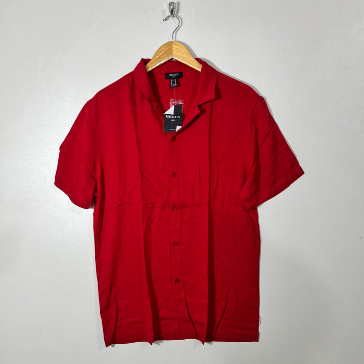 FOREVER 21 SAFARI COLLAR HALF SLEEVES HAWAI SHIRT