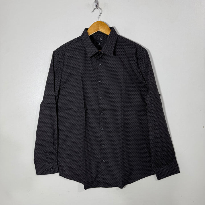 EXPRESS SLIM FIT PRINTED COTTON SHIRT