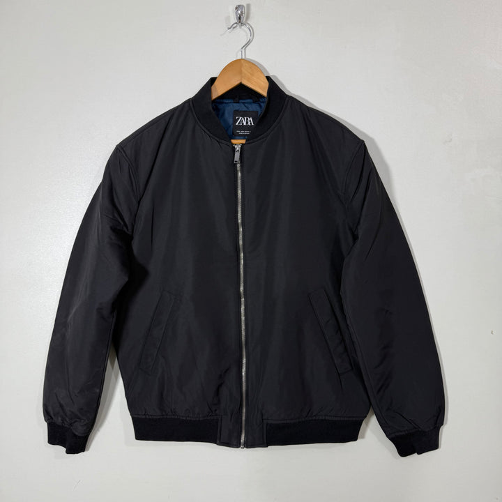 ZARA BEN COLLAR BOMBER JACKET BLACK COLOUR