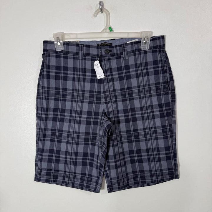 BANANA REPUBLIC CHECKERED COTTON CHINO SHORT BRAND NEW