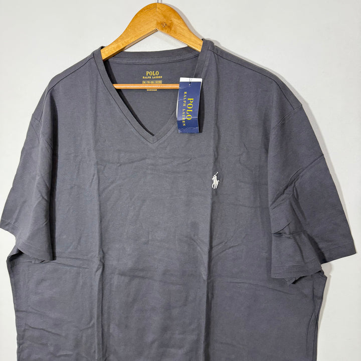 RALPH LAUREN POLO V NECK COTTON TSHIRT BRAND NEW GREY COLOUR