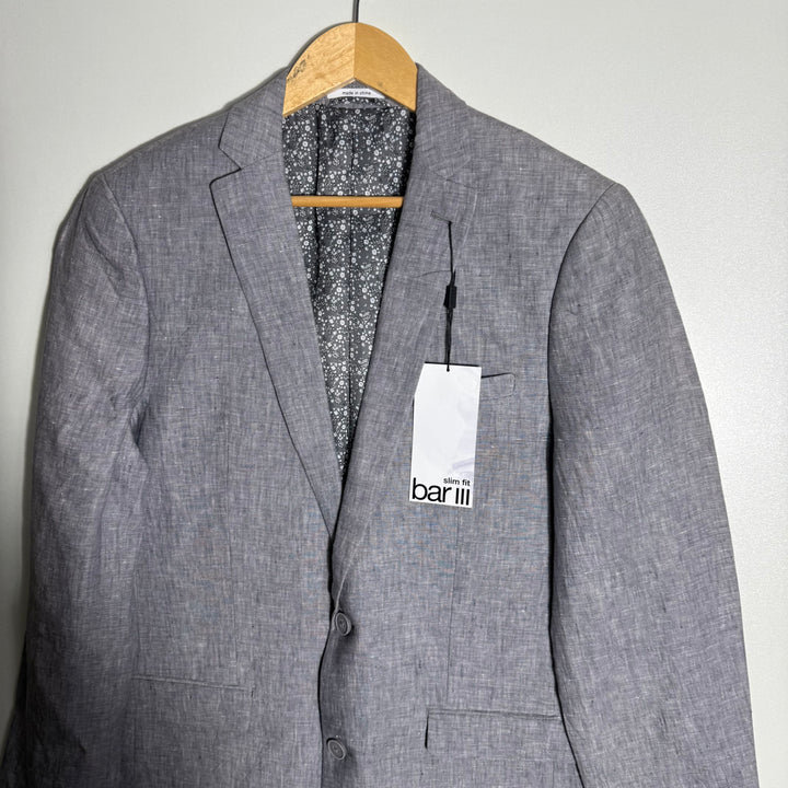 BAR III SLIM FIT LINEN BLAZER COAT BRAND NEW GREY COLOUR