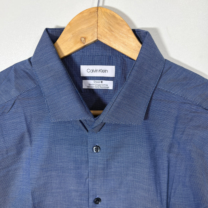 CALVIN KLEIN SLIM FIT NON IRON SEMI FORMAL SHIRT WITH STRETCH