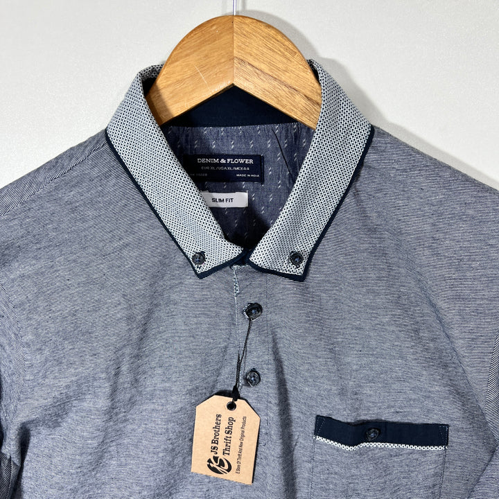 DENIM & FLOWER COTTON POLO TSHIRT