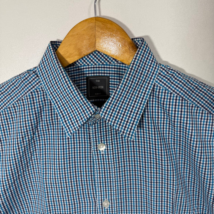 GAP SLIM FIT NON IRON COTTON CHECKERED SHIRT