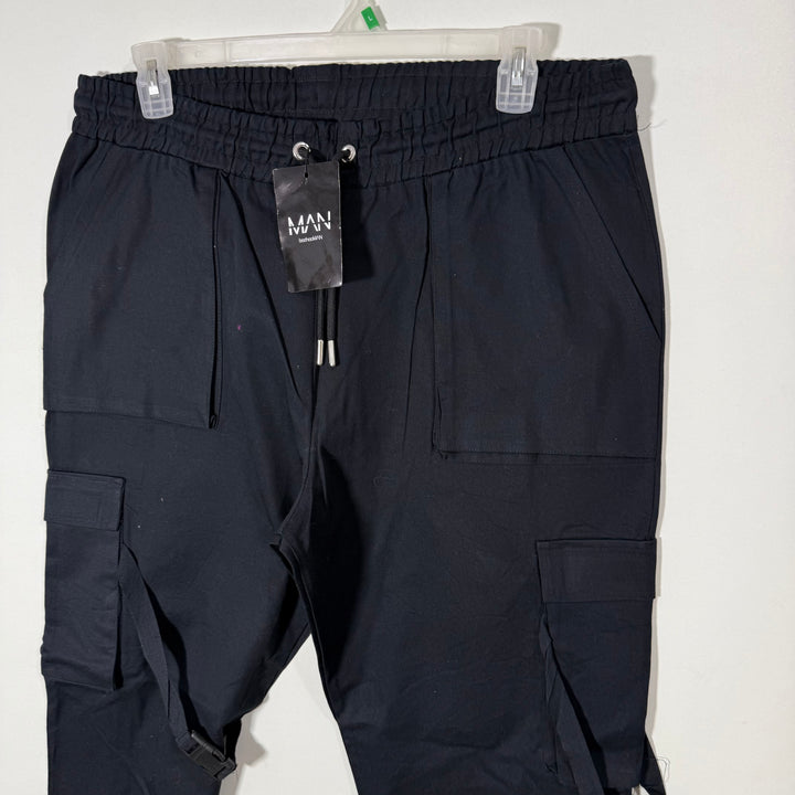 BOOHOOMAN CARGO COTTON TROUSER BRAND NEW BLACK COLOUR