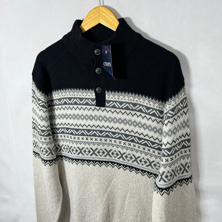 CHAPS 4 BUTTON PULLOVER SWEATER BRAND NEW