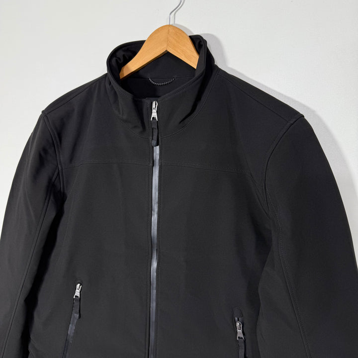GUESS SOFT SHELL WINDBREAKER JACKET INNER FLEECE BLACK COLOUR