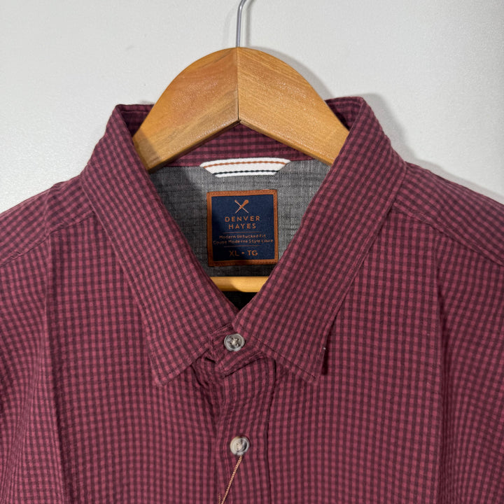 DENVER HAYES BUTTON DOWN CHECKERED HALF SLEEVES COTTON SHIRT