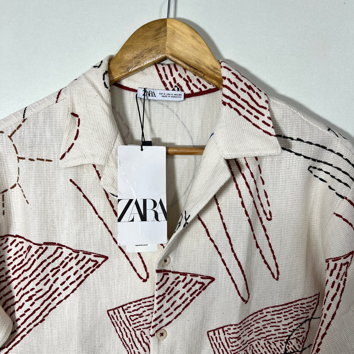 ZARA SAFARI COLLAR HALF SLEEVES KNITWEAR SHIRT BRAND NEW