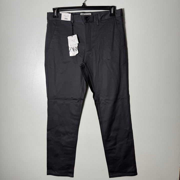 ZARA SLIM FIT COTTON CHINO PANT BRAND NEW WITH STRETCH GREY COLOUR