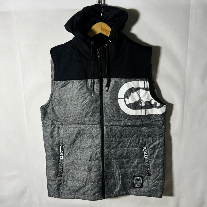 ECKO UNTLD PUFFER SLEEVES LESS JACKET WITH HOOD