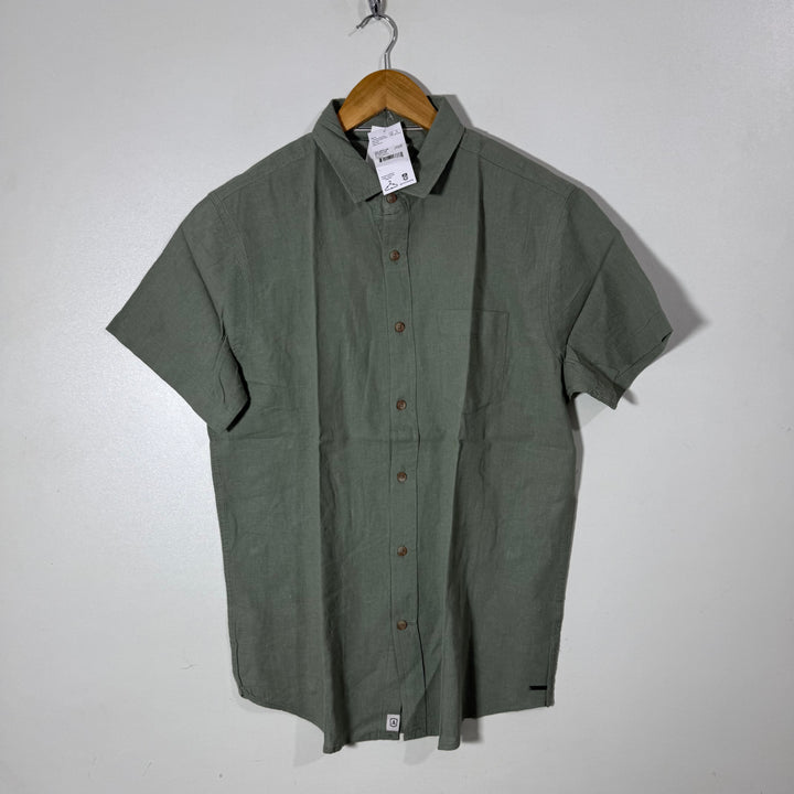 ALL GOOD HALF SLEEVES LINEN COTTON SHIRT BRAND NEW GREEN COLOUR