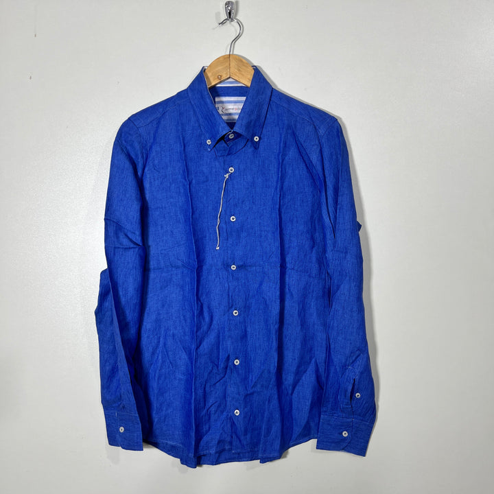 COTTON COLORS BUTTON DOWN LINNEN SHIRT