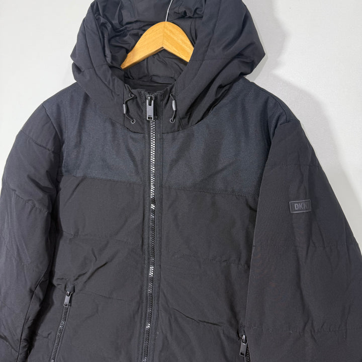 DKNY PUFFER JACKET WITH HOOD BLACK COLOUR