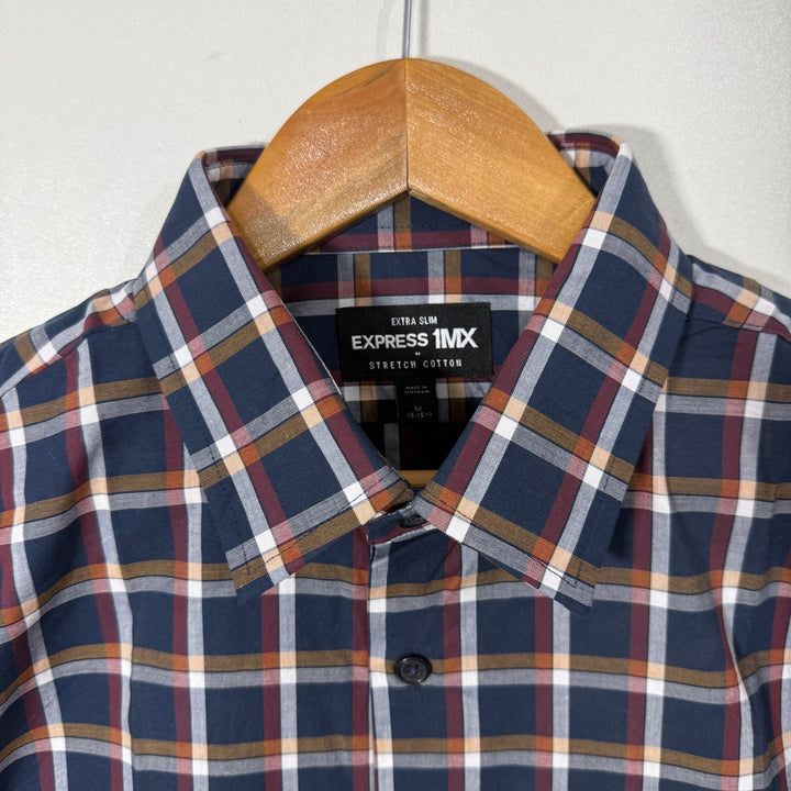 EXPRESS SLIM FIT COTTON CHECKERED SHIRT