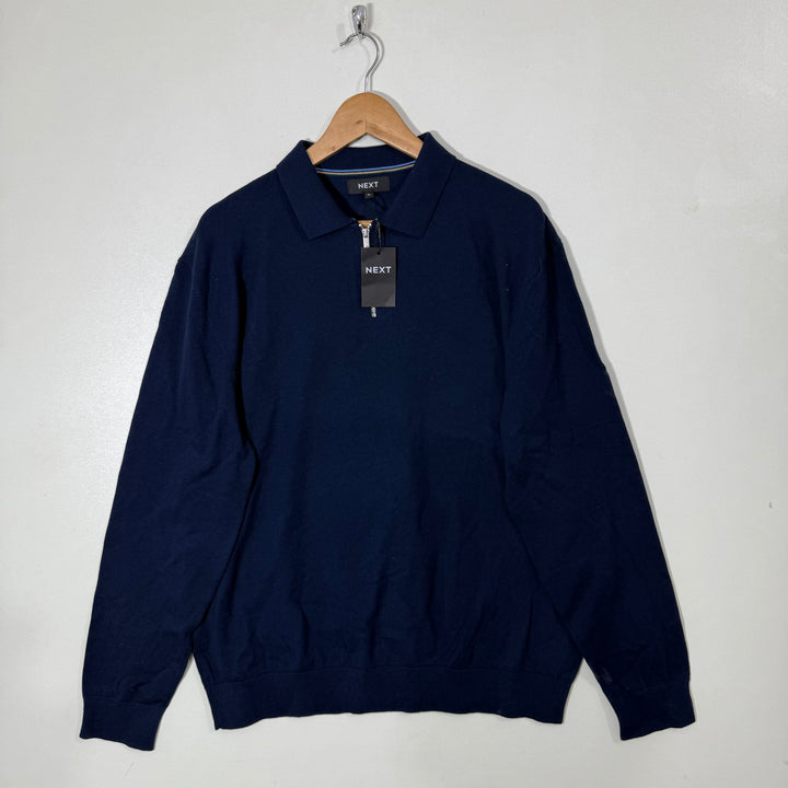 NEXT COTTON POLO SWEATER BRAND NEW BLUE COLOUR