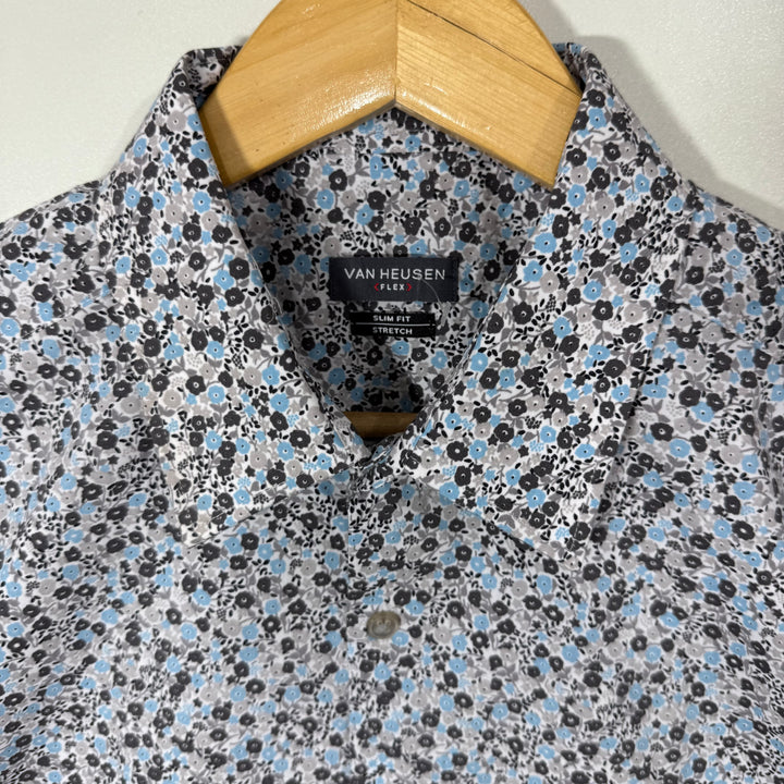 VAN HEUSEN SLIM FIT PRINTED CASUAL COTTON SHIRT BRAND NEW