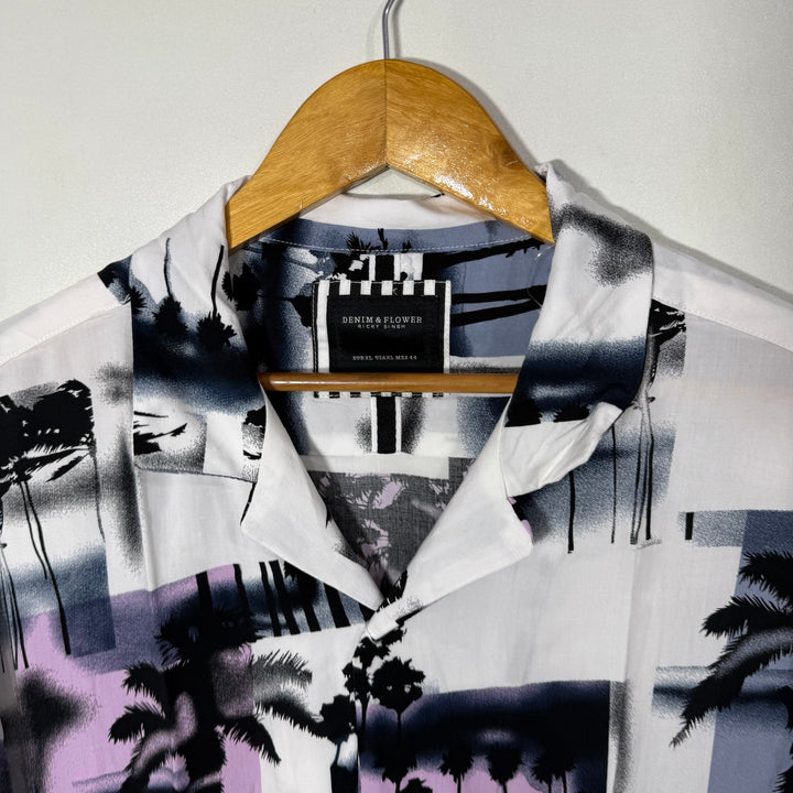 DENIM & FLOWER CUBAN COLLAR HALF SLEEVES HAWAI SHIRT BRAND NEW