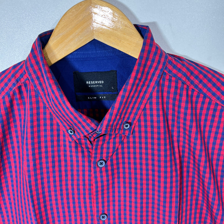 RESERVED SLIM FIT BUTTON DOWN HALF SLEEVES SHIRT BRAND NEW