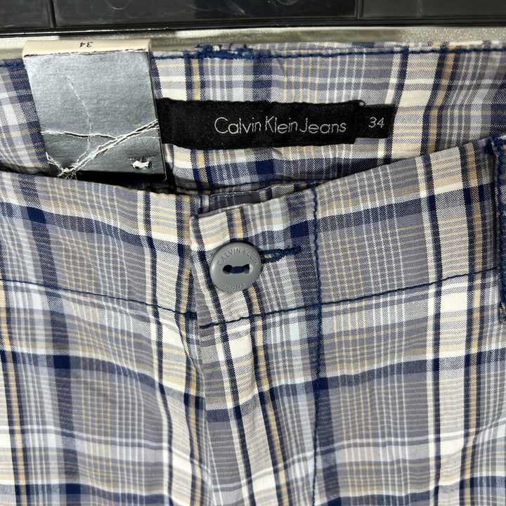 CALVIN KLEIN CHECKERED CARGO COTTON THREE QUARTER SHORT BRAND NEW